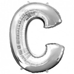 Μπαλόνι Foil Γράμμα C Ασημί