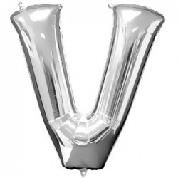 Μπαλόνι Foil Γράμμα V Ασημί