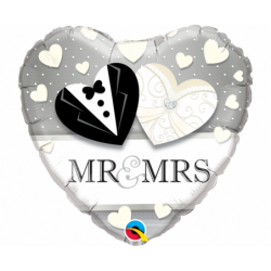Μπαλόνι Foil Καρδιά Mr & Mrs