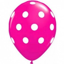 Latex 12'' 30CM Πουά Φούξια